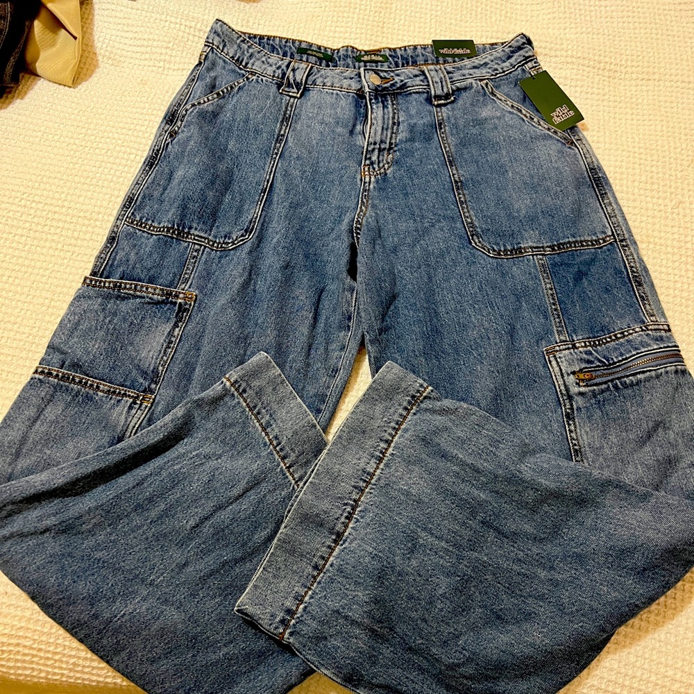 NEW! Denim Cargo Pants US 12R
